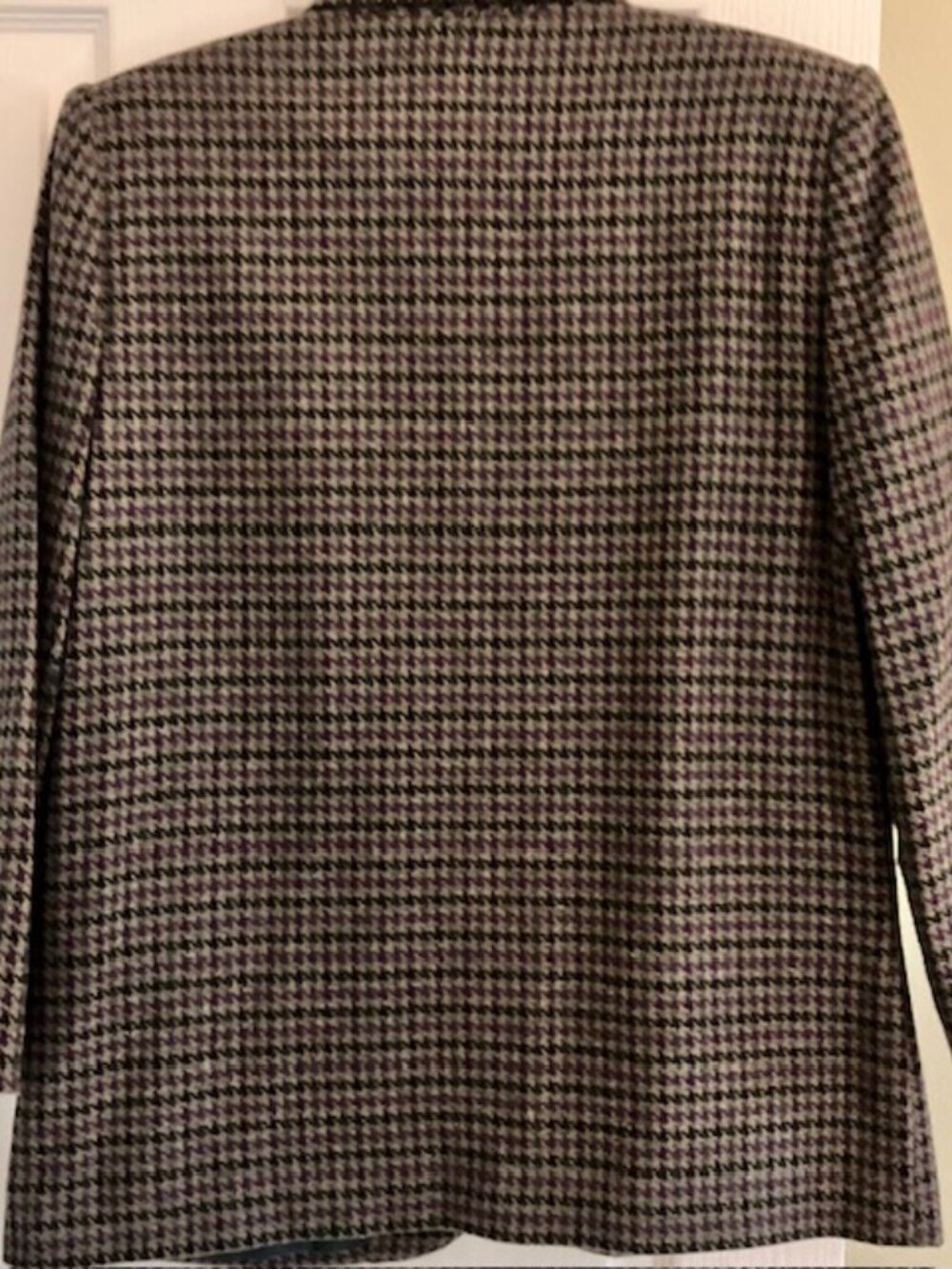 Sag Harbor wool houndstooth plaid blazer size 10p gray, hunter green tailored - Picture 3 of 6